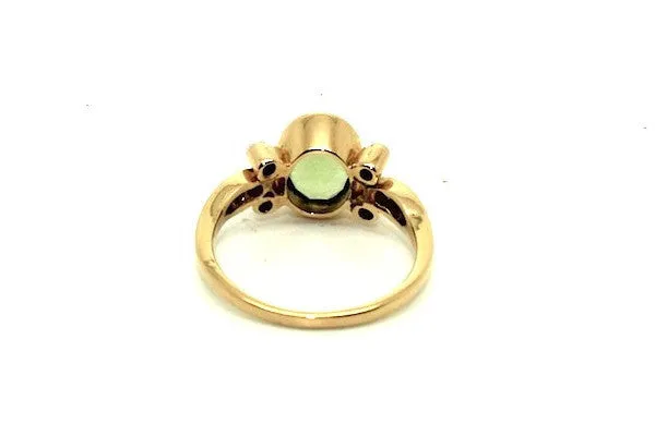 Peridot & Diamond Bezel Set Ring Ad No.0320