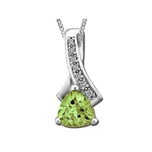 Peridot Diamond Twist Pendant