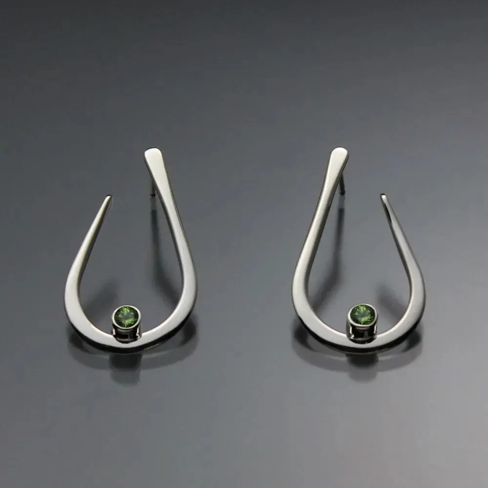 Peridot Earrings EAR030SMSSPR Sterling Silver or 14K Gold by John Tzelepis Jewelry