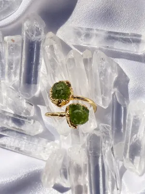 Peridot Raw Stone Wrap Ring