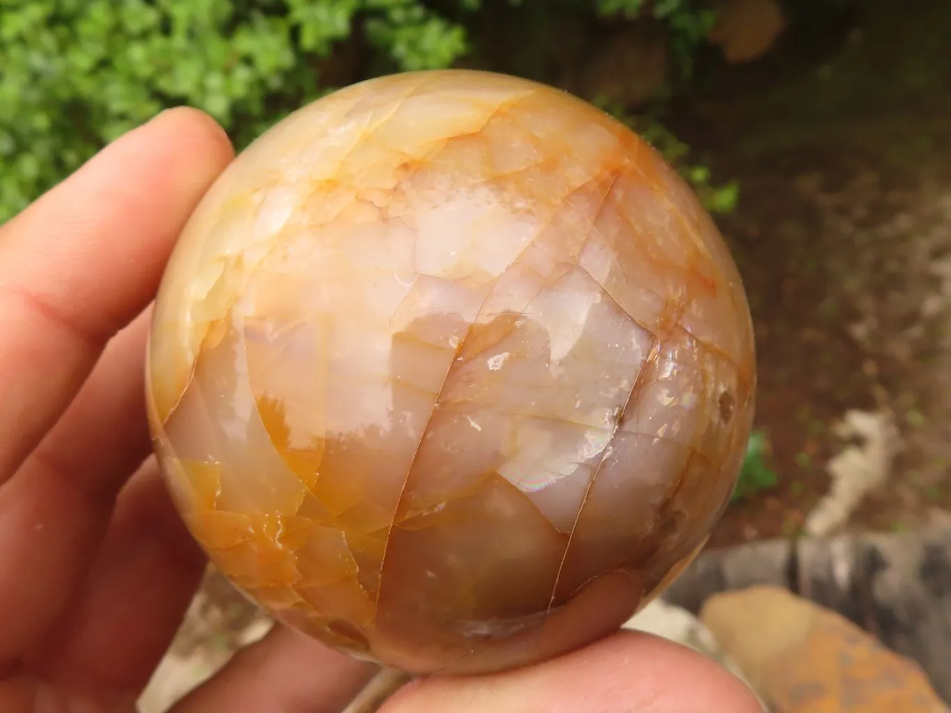 Polished Gorgeous Peach Moonstone Spheres  x 6 From Madagascar