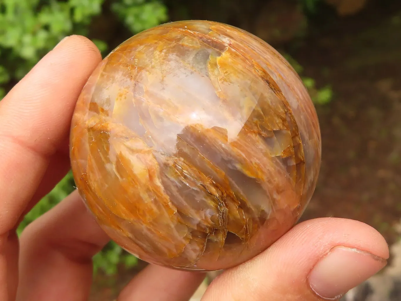 Polished Gorgeous Peach Moonstone Spheres  x 6 From Madagascar