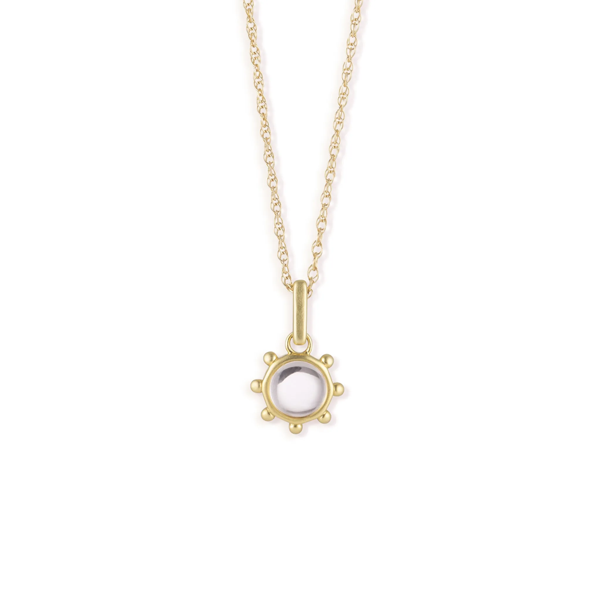 Quartz Ship’s Wheel Pendant Necklace
