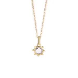 Quartz Ship’s Wheel Pendant Necklace