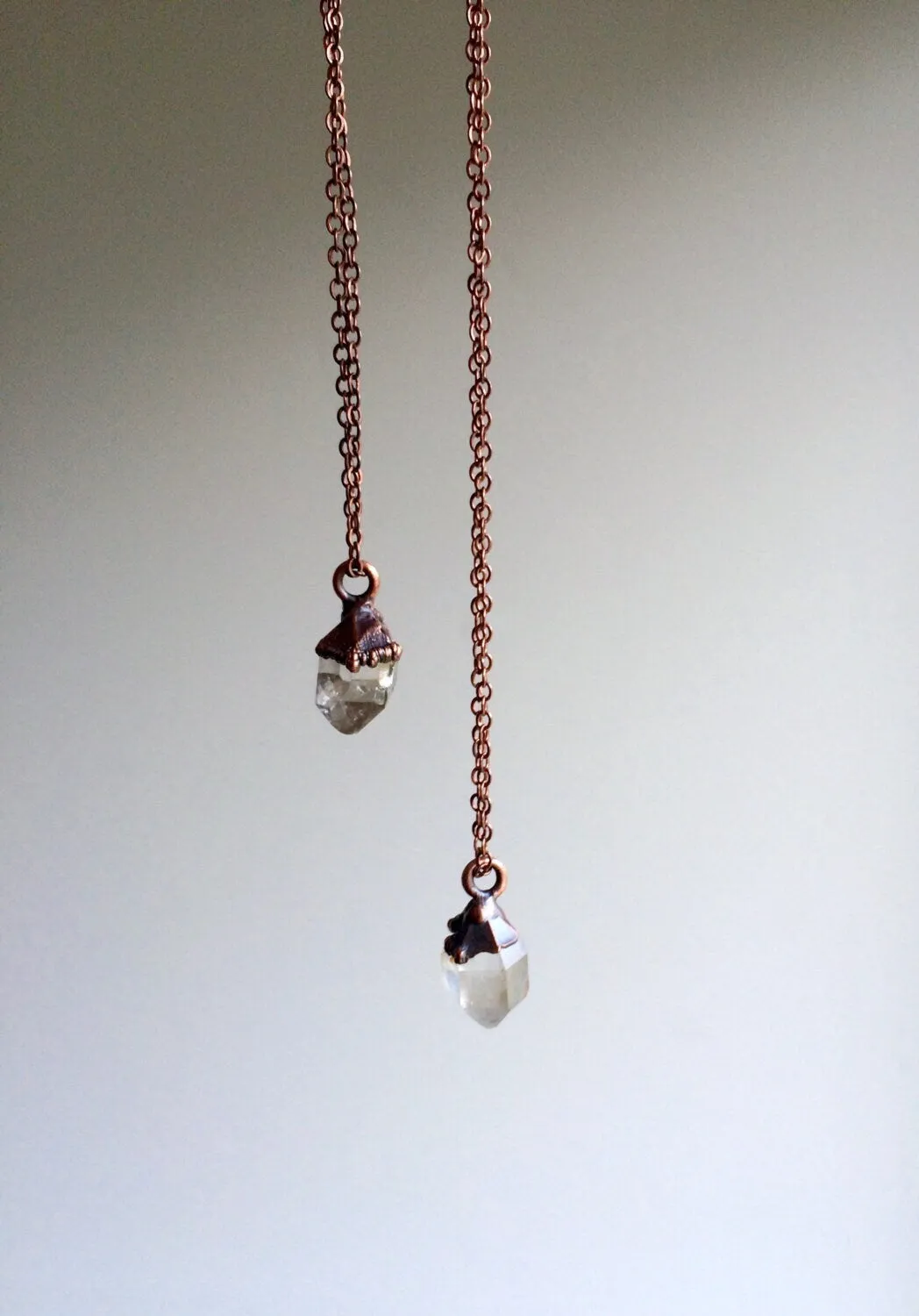 Raw crystal necklace | Electroformed crystal necklace