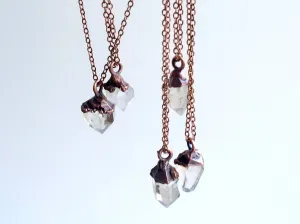 Raw crystal necklace | Electroformed crystal necklace