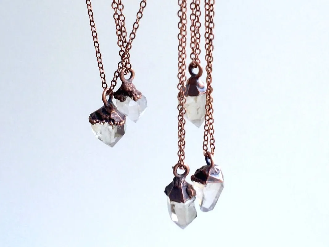 Raw crystal necklace | Electroformed crystal necklace