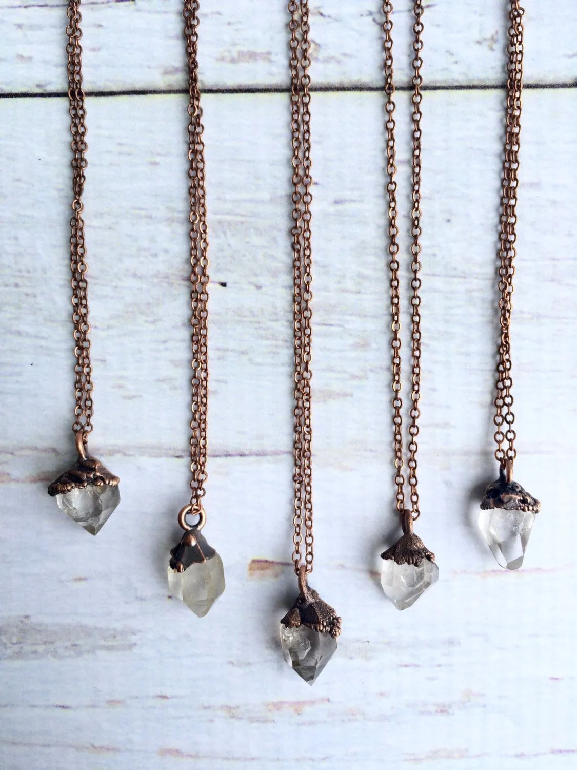 Raw crystal necklace | Electroformed crystal necklace