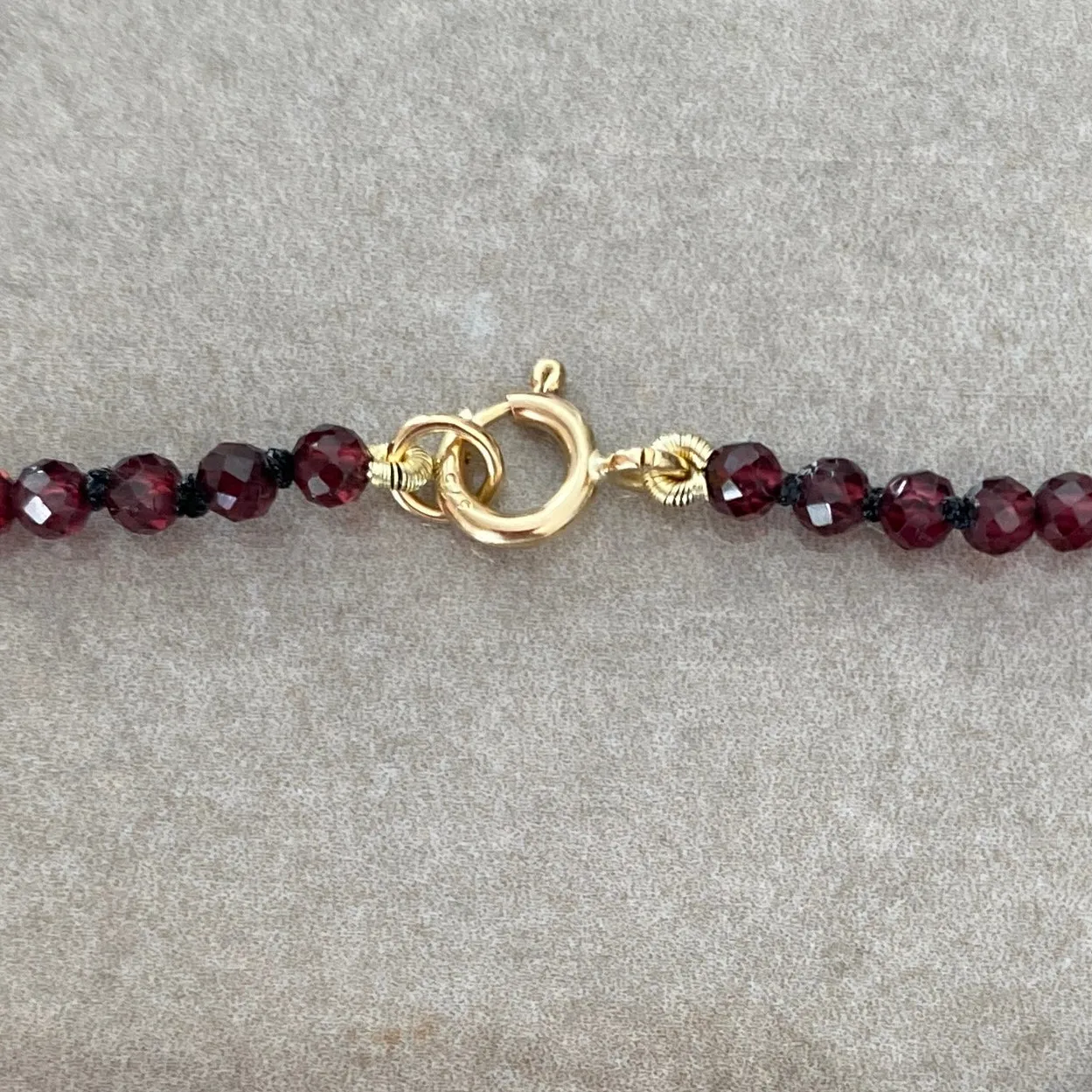 Red Garnet Solid 9 Carat Yellow Gold Bracelet