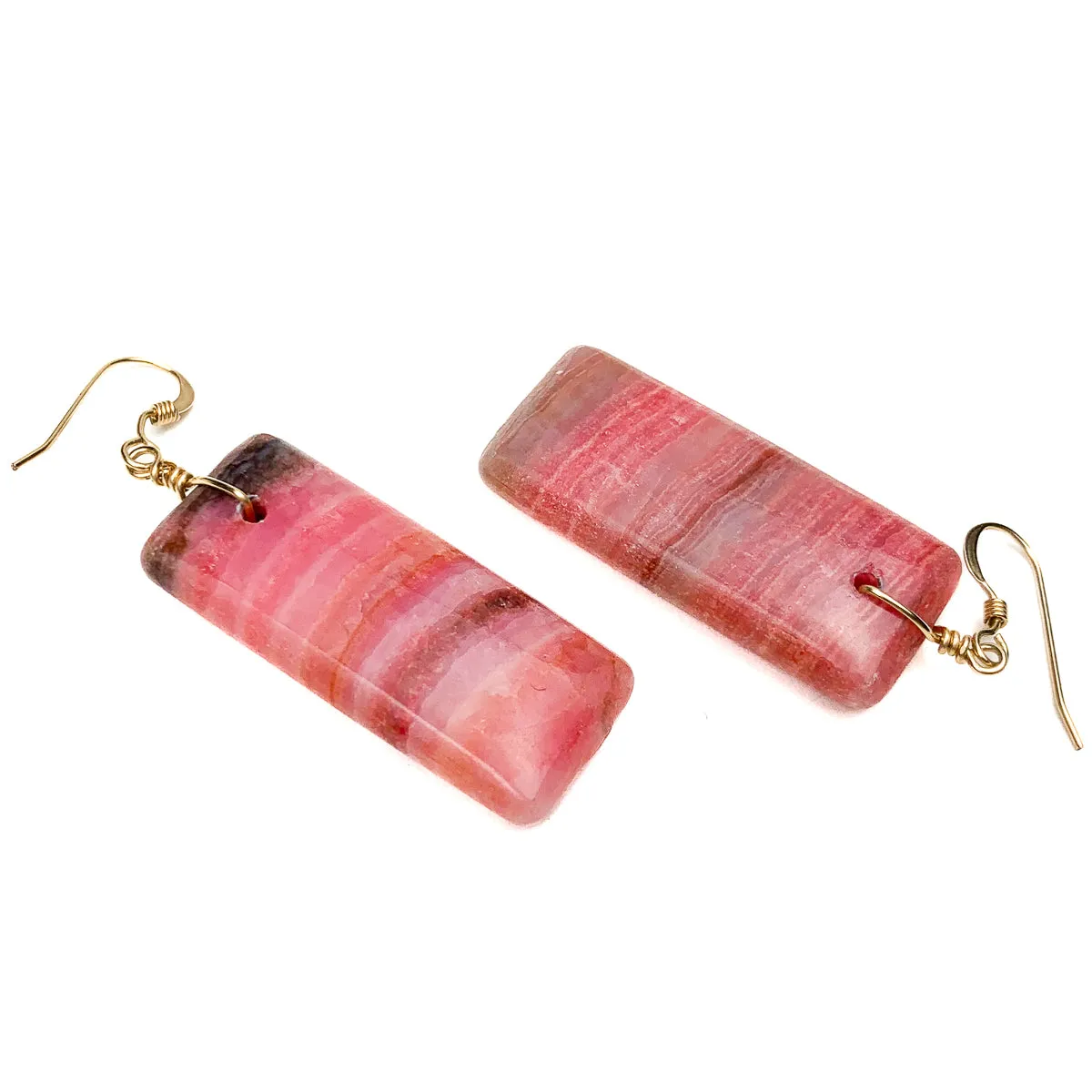 Rhodochrosite Earrings With Gold-Filled French Earwires