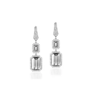 Rock Crystal Earrings with Diamonds