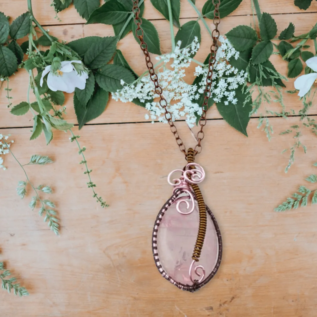 Rose Quartz, Necklace -Echo of a Stone