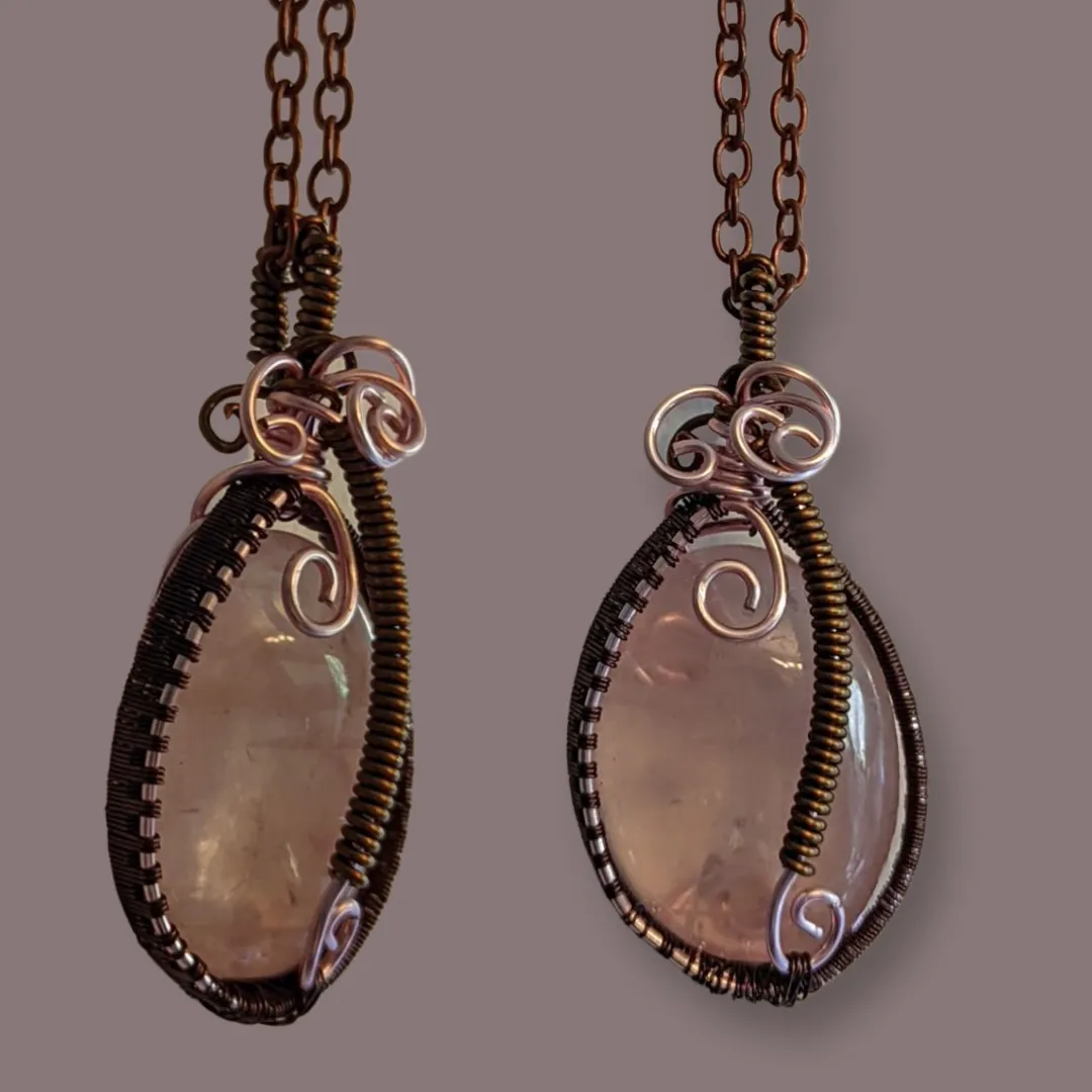 Rose Quartz, Necklace -Echo of a Stone