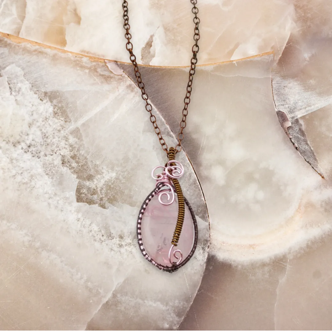 Rose Quartz, Necklace -Echo of a Stone