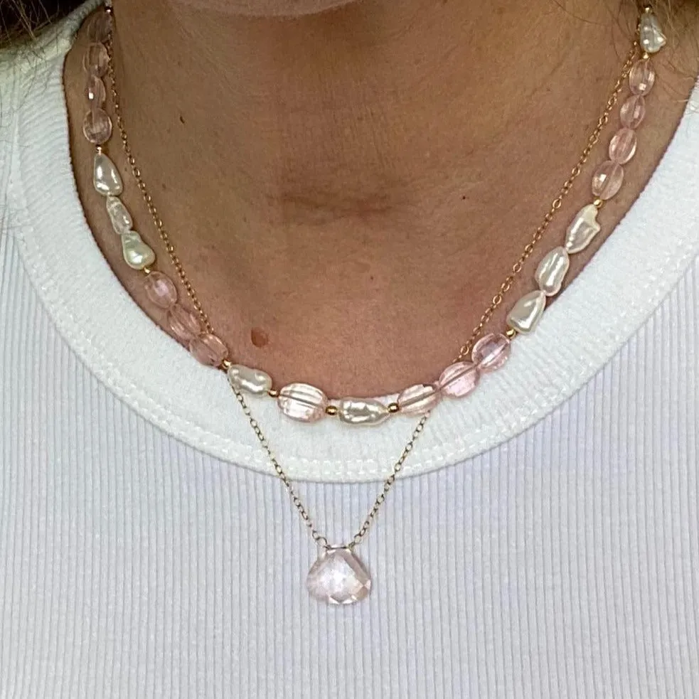 Rose Quartz Necklace - Laya