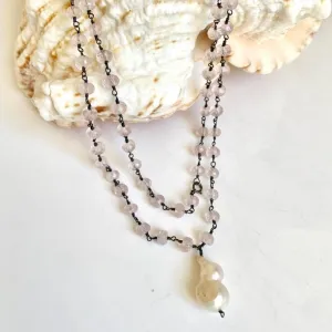 Rose Quartz Necklace - Pink
