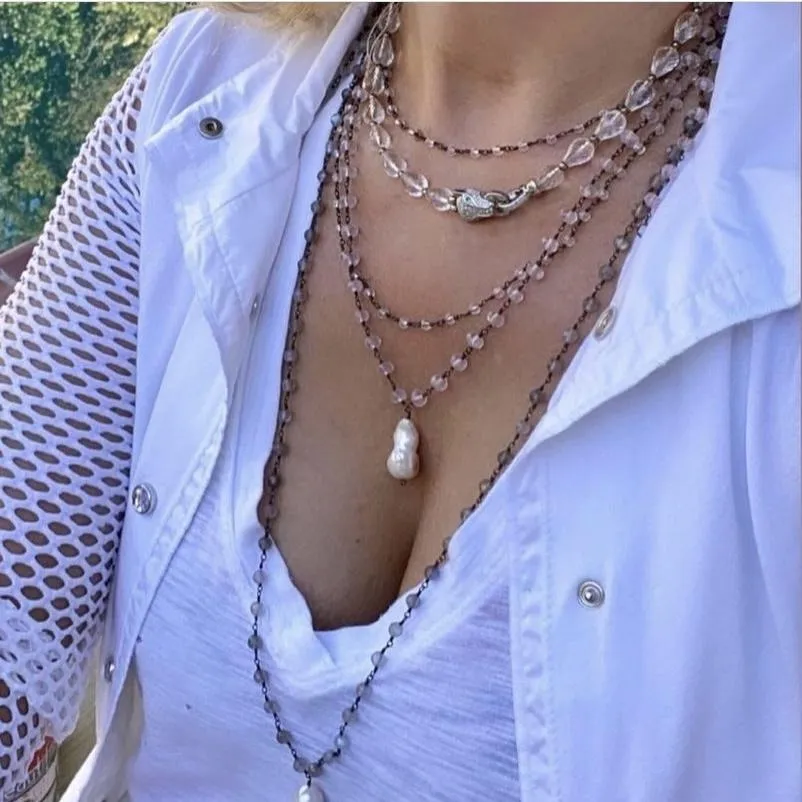 Rose Quartz Necklace - Pink