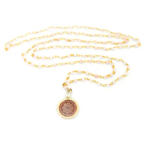 Rose Quartz Sri Yantra Necklace