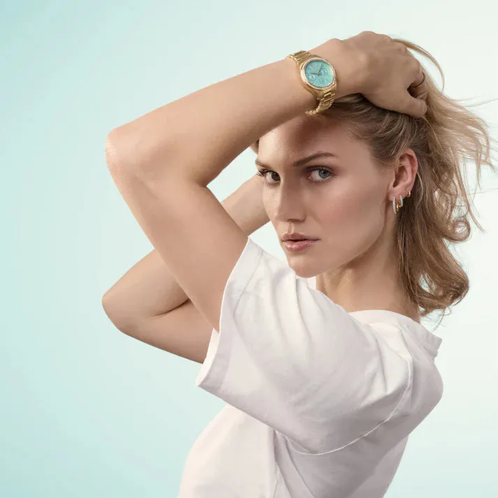 Sif Jakobs 18k Gold Plated Earrings Ellera Medio Turquoise