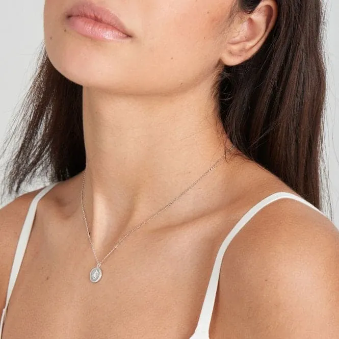 Silver Mother Of Pearl Sun Pendant Necklace N034-02H