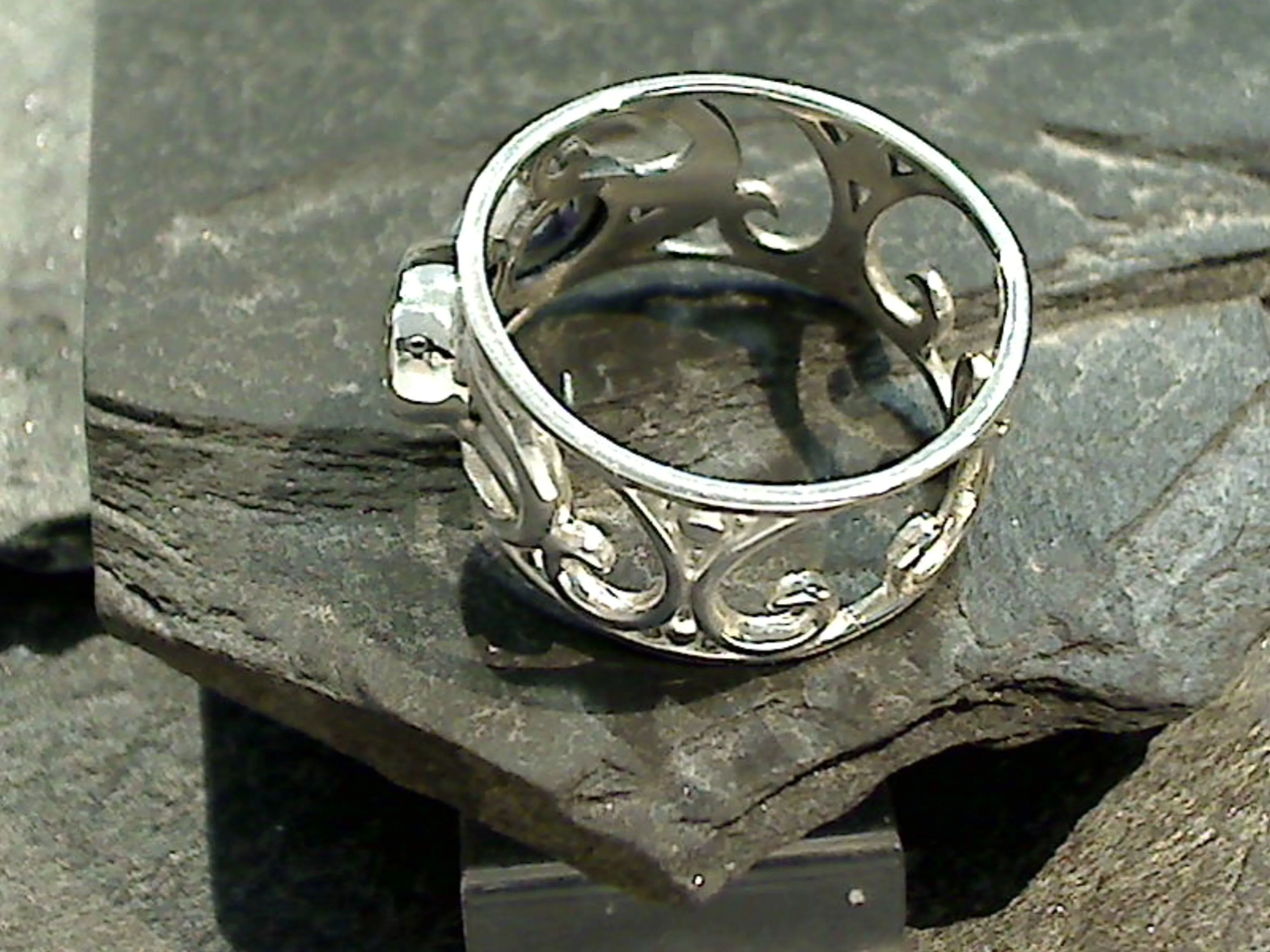 Size 6 Blue Topaz, Peridot, Sterling Silver Ring