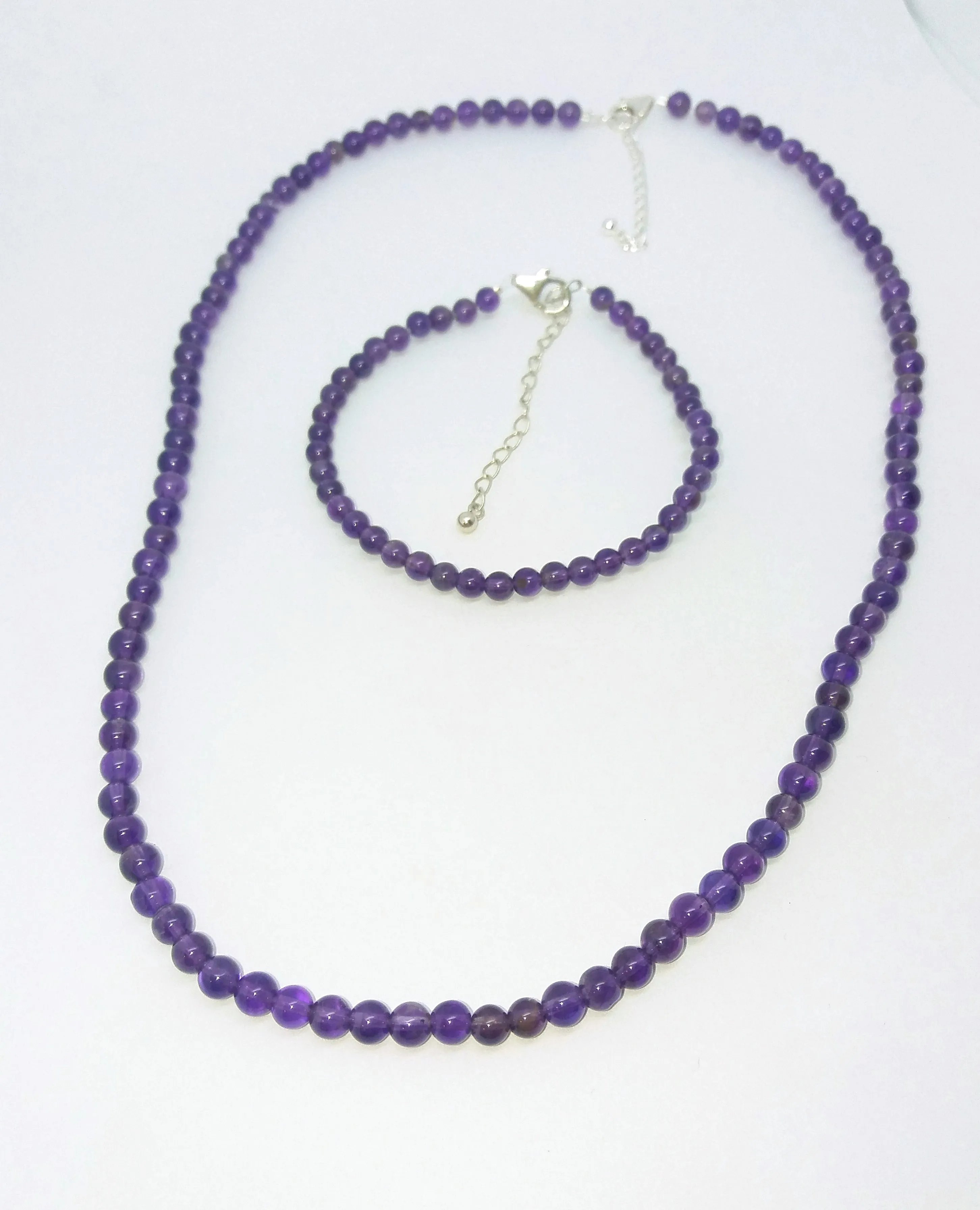 Small Amethyst Beads Necklace Bracelet
