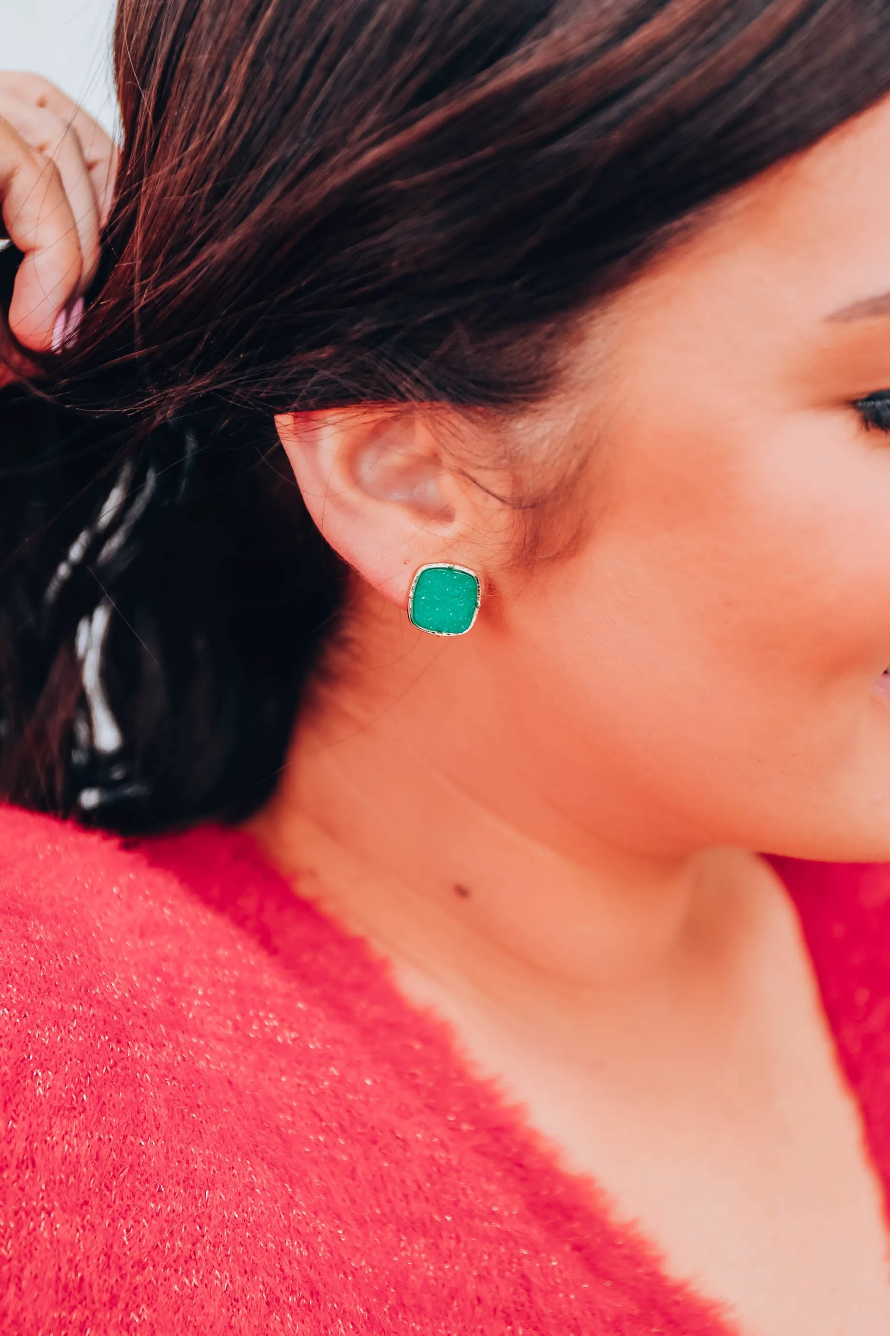 So Superficial Earrings - Emerald Green