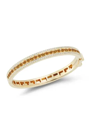 Spessartite Mandarin Garnet Origami Bangle Bracelet