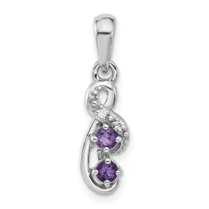Sterling Silver Gemstone & CZ Swirl Pendants