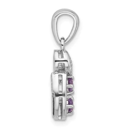 Sterling Silver Gemstone & CZ Swirl Pendants