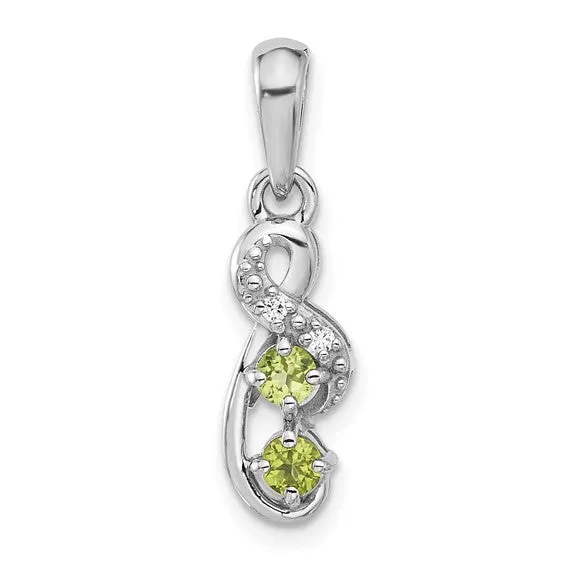 Sterling Silver Gemstone & CZ Swirl Pendants
