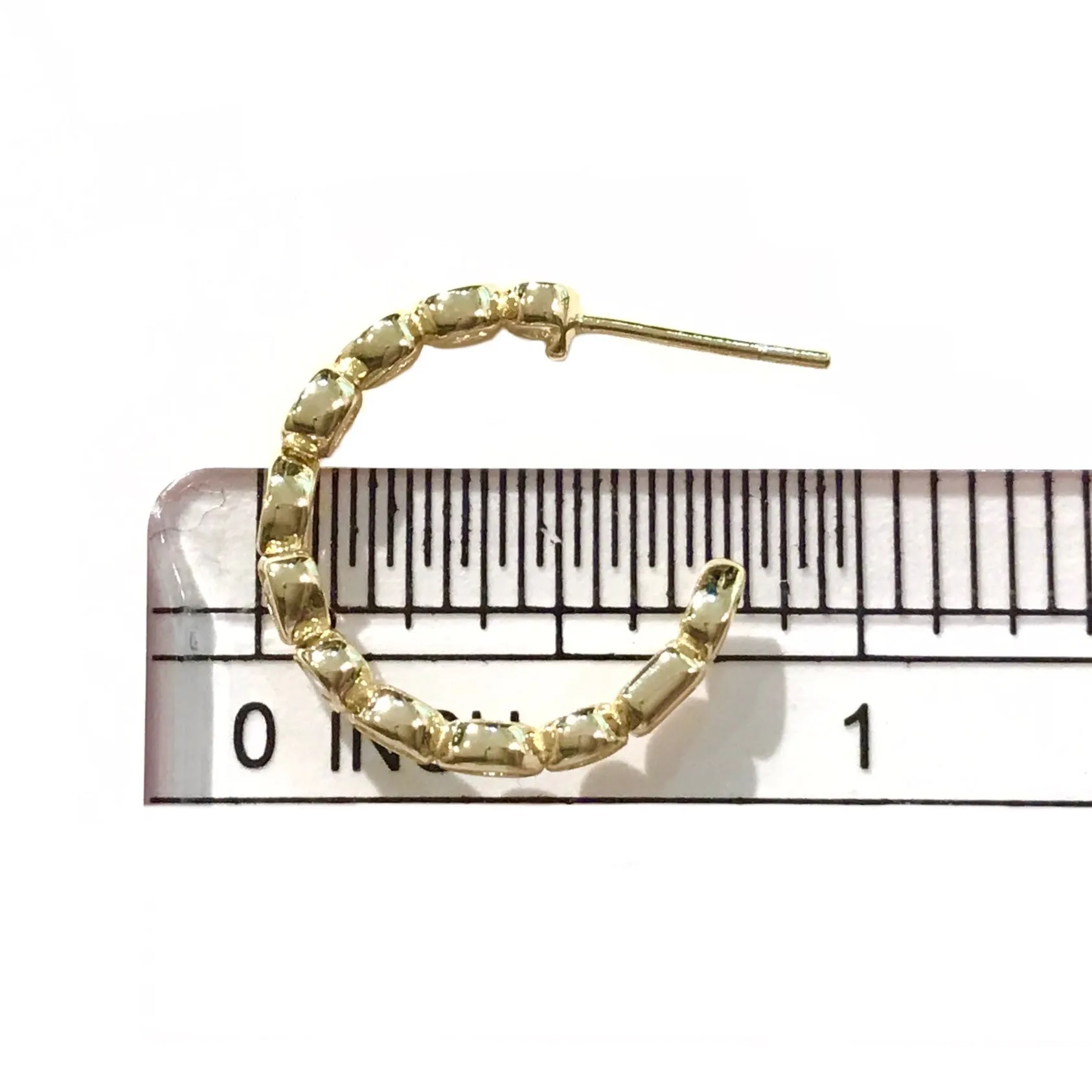 Sterling Silver Geovana Bezel Open Hoops