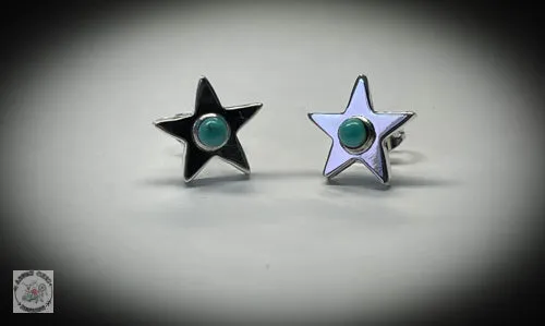Sterling Silver Star Turquoise Studs