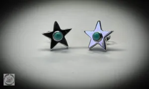 Sterling Silver Star Turquoise Studs