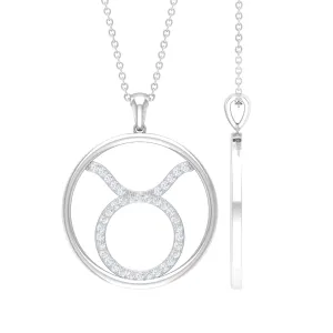 Taurus Sign Pendant Necklace With Moissanite