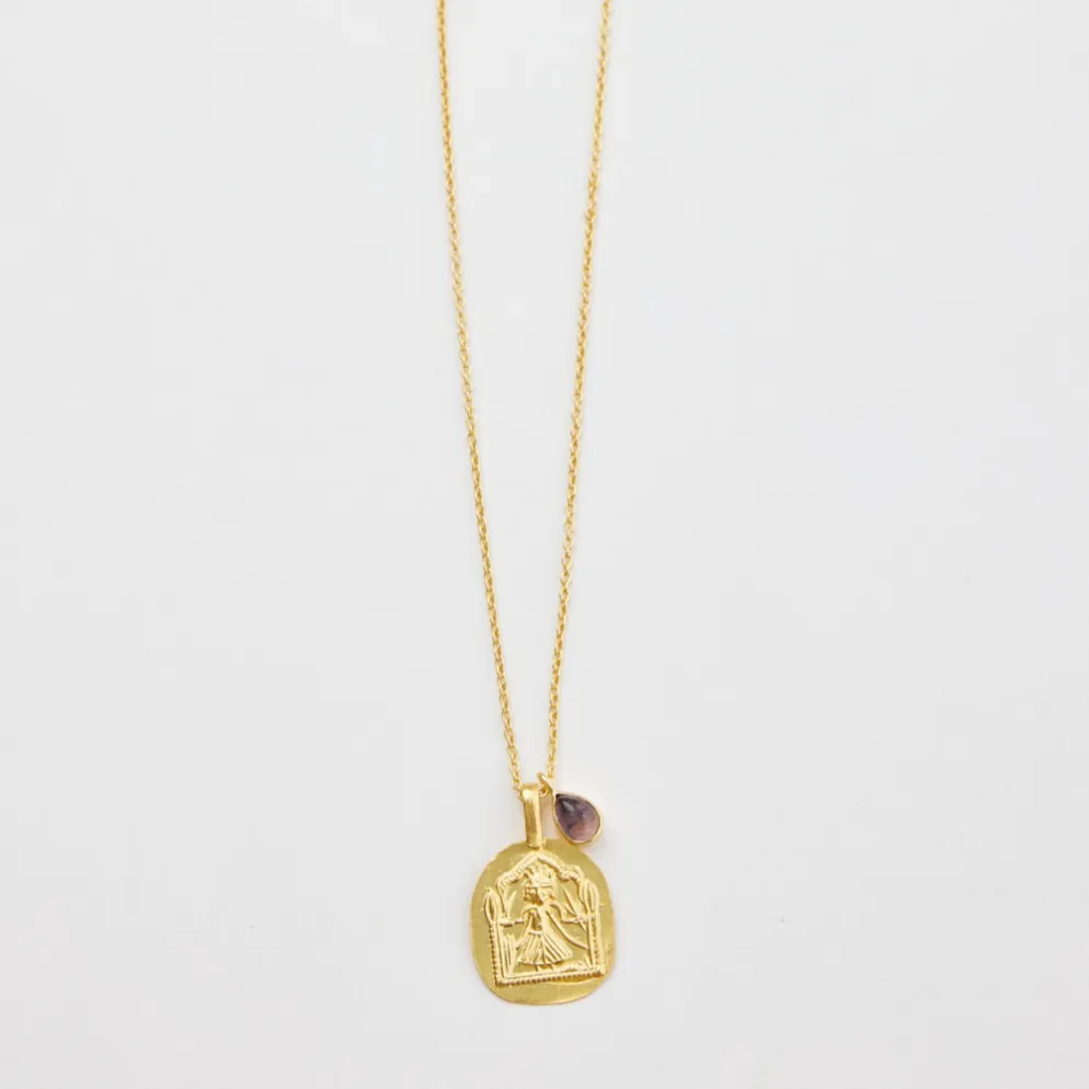 Temple Necklace - Aubergine Quartz