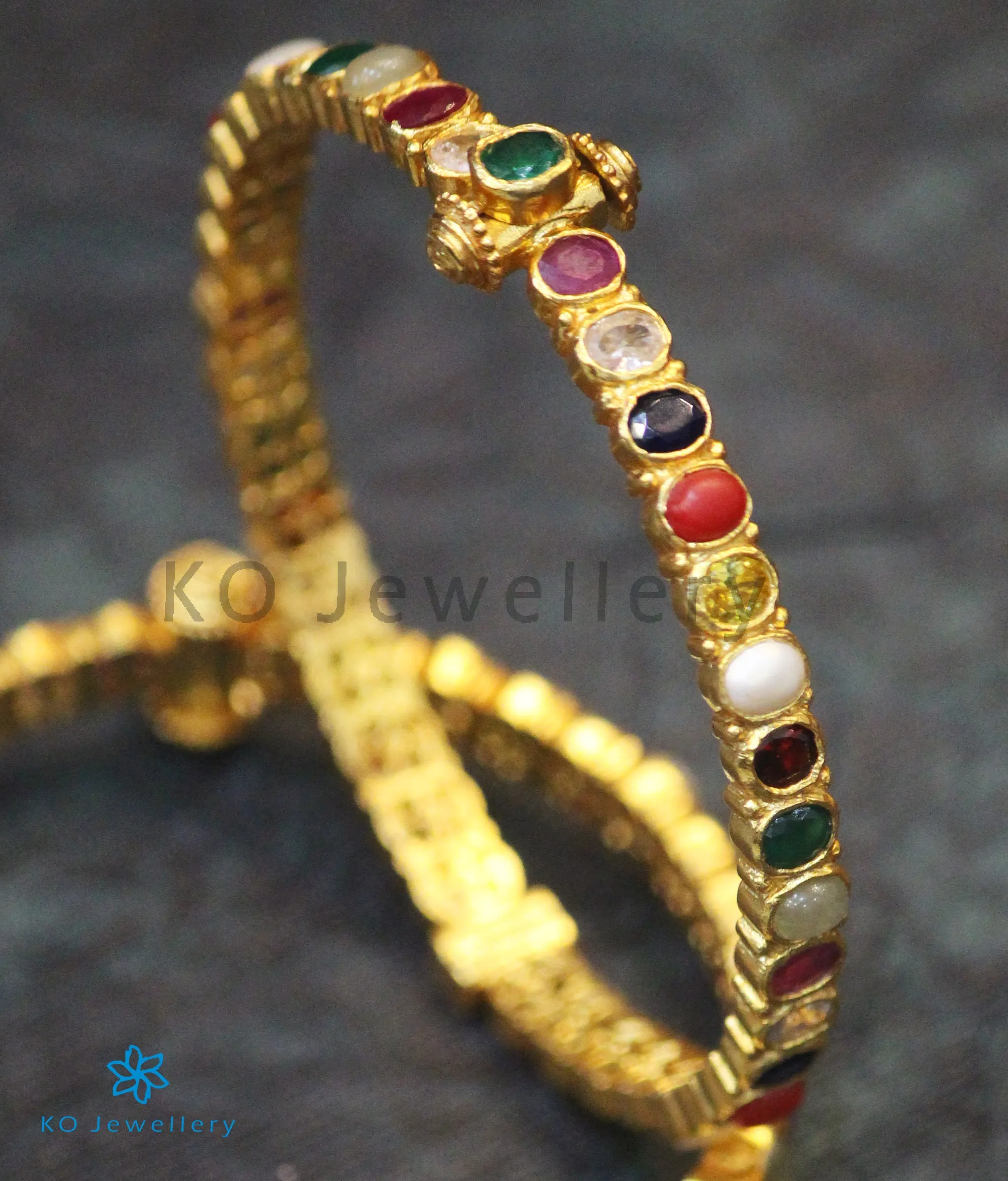 The Kripa Silver Navratna Bracelet (Size/2.2/2.4/2.6)