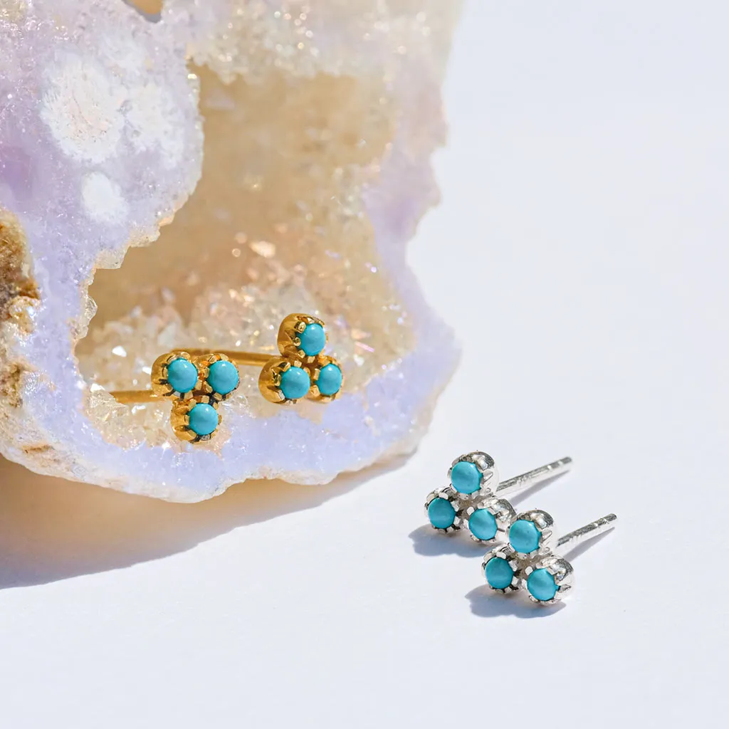 Threeni Stud Earrings - Turquoise