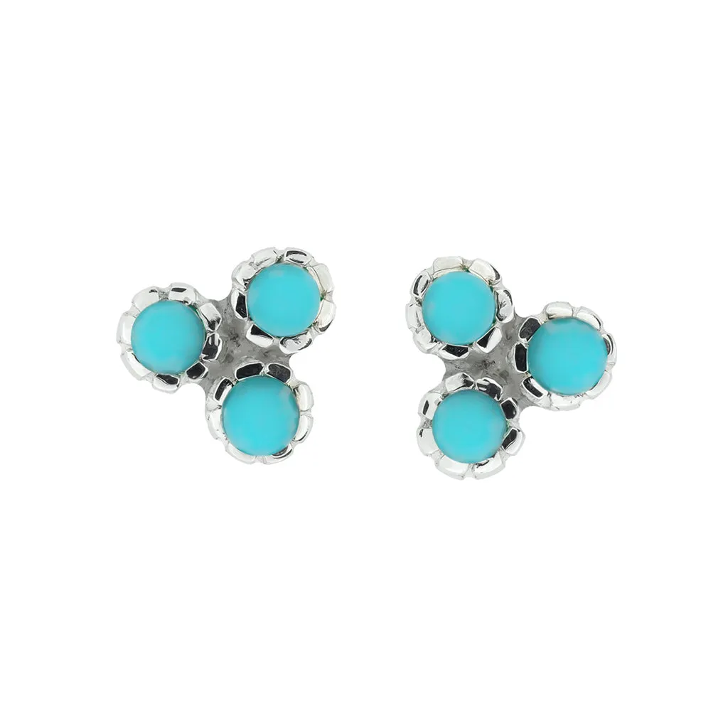 Threeni Stud Earrings - Turquoise