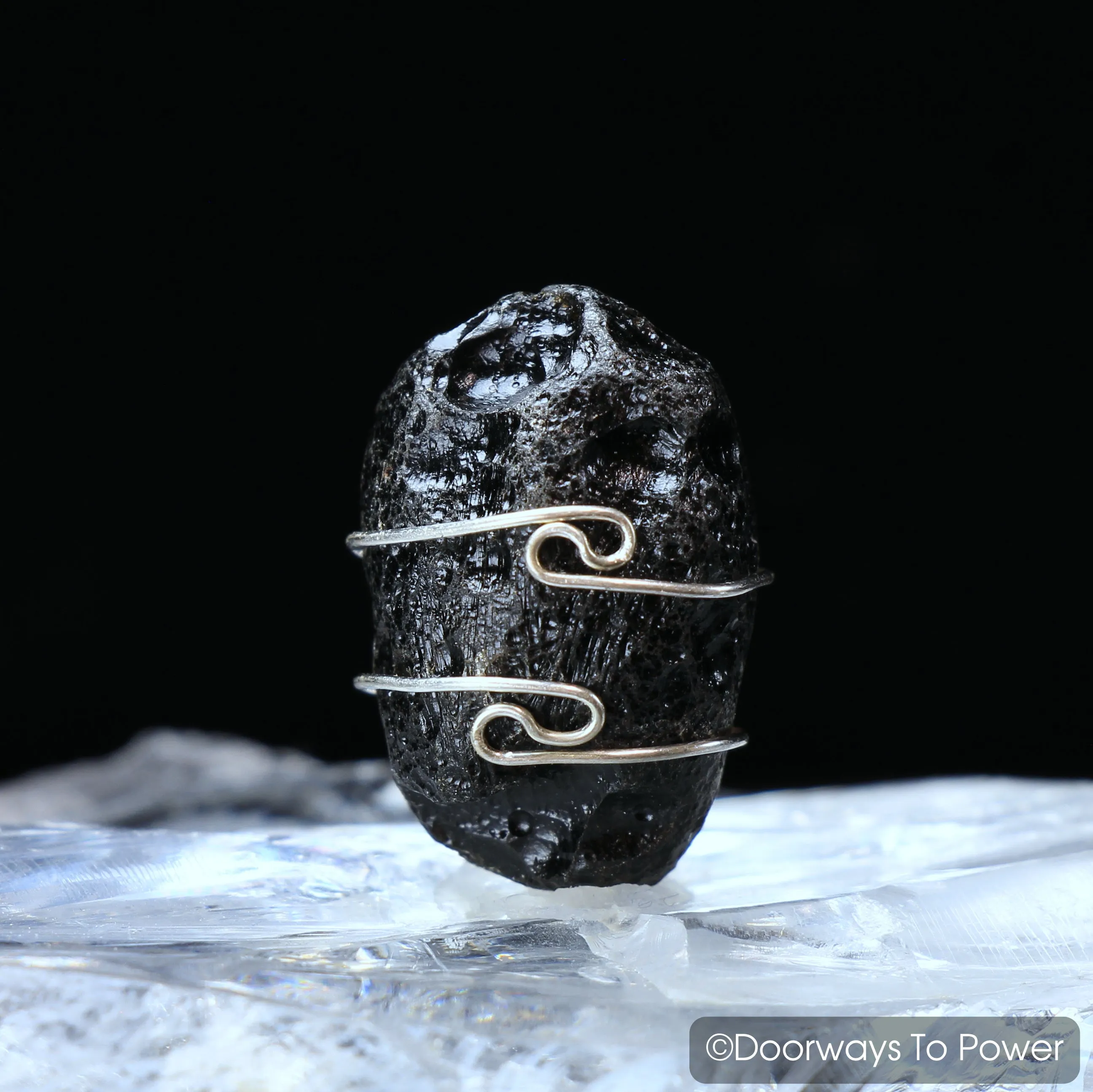 Tibetan Tektite Synergy 12 Stone Crystal Pendant .925 SS