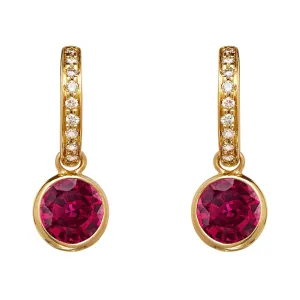 Twa Earrings - Ruby and Diamond