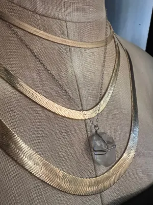 Vannucci Wire Wrapped Clear Quartz Necklace | Silver