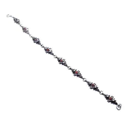 Victorian silver and stones bracelet for women, fine jewelry, gifts.