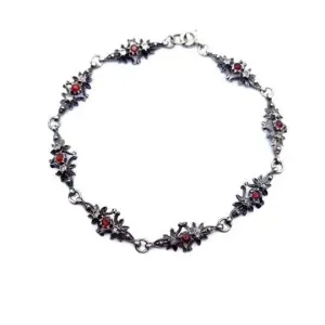 Victorian silver and stones bracelet for women, fine jewelry, gifts.