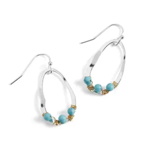 Wavy Turquoise Hoop Earrings