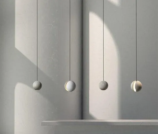 Waydell Modern Industrial Cement Planets Pendant Light