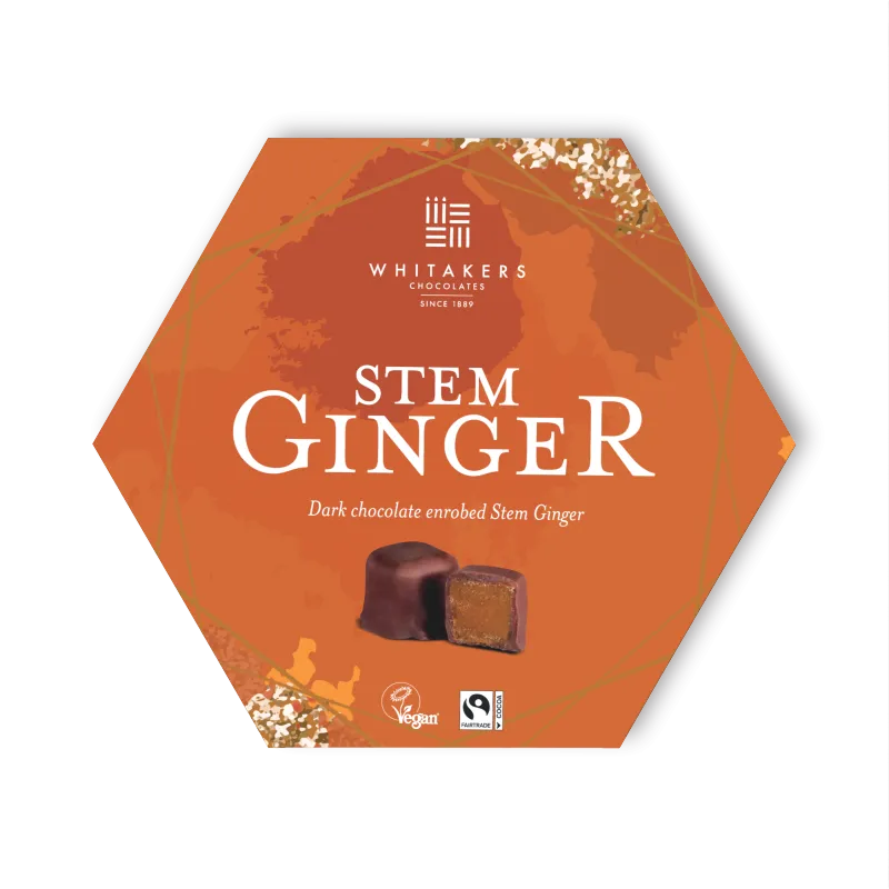 Whitakers Dark Chocolate Ginger Gift Box 180g - 8 Count