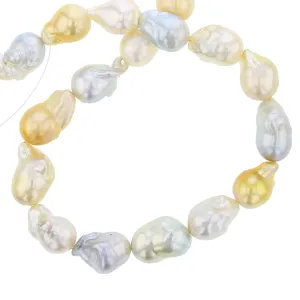 White Baroque and Golden South Sea Pearl Strand