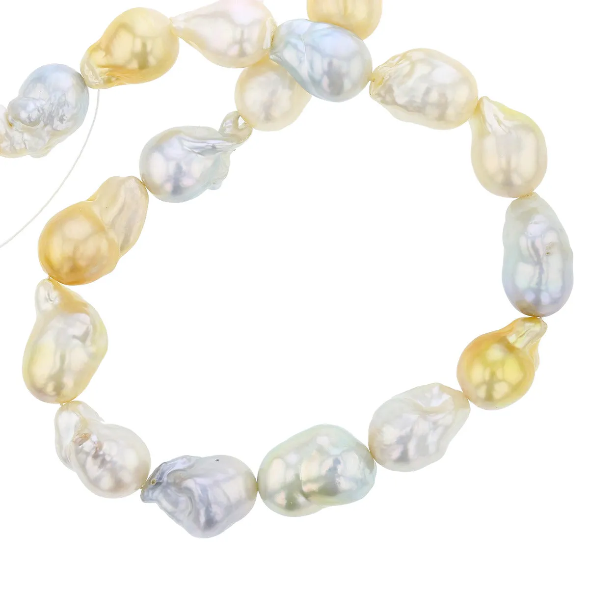 White Baroque and Golden South Sea Pearl Strand