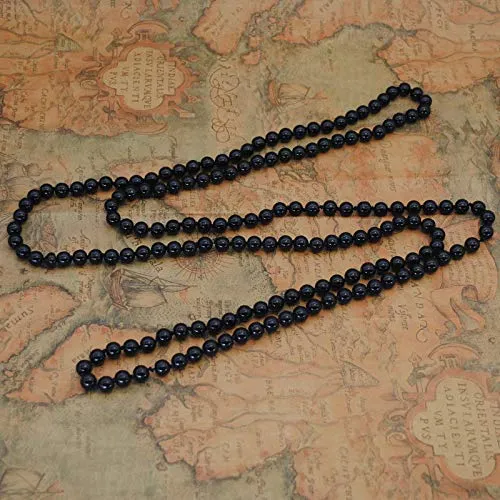 Yellow Chimes Latest Fashion Pearl Multilayer Long Necklace for Women & Girls (Black)